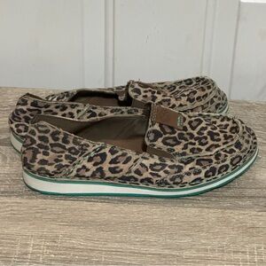 Ariat Cruiser 10024769 Women 8B Brown Suede Leather Cheetah Print Slip-On Shoe